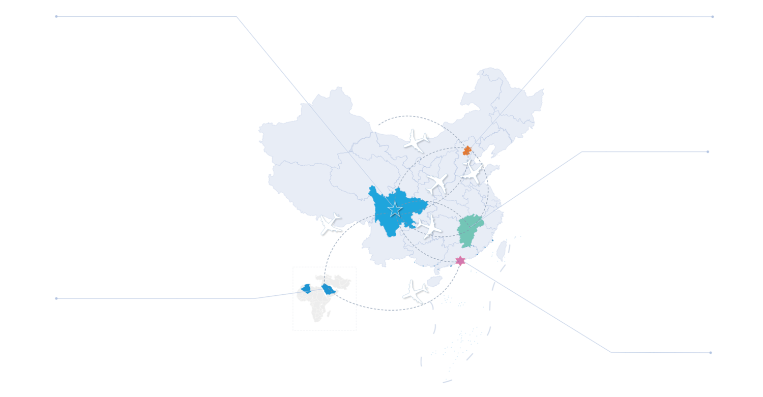 中发天信全球基地布局